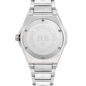 Hublot Style Octagonal Chronograph Watch – Silver Stainless Steel