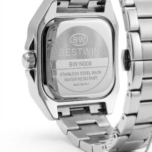 Bestwin Iced-Out Diamond Geometric Luxury Watch (Silver Edition)