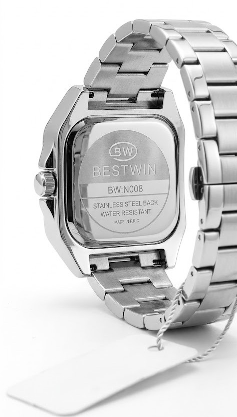 Bestwin Iced-Out Diamond Geometric Luxury Watch (Silver Edition) - Image 2